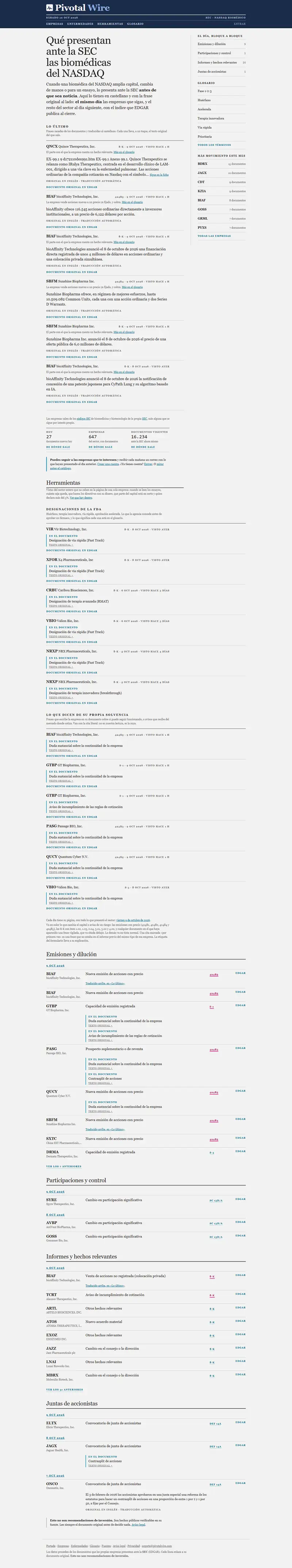 Portada de pivotalwire.com